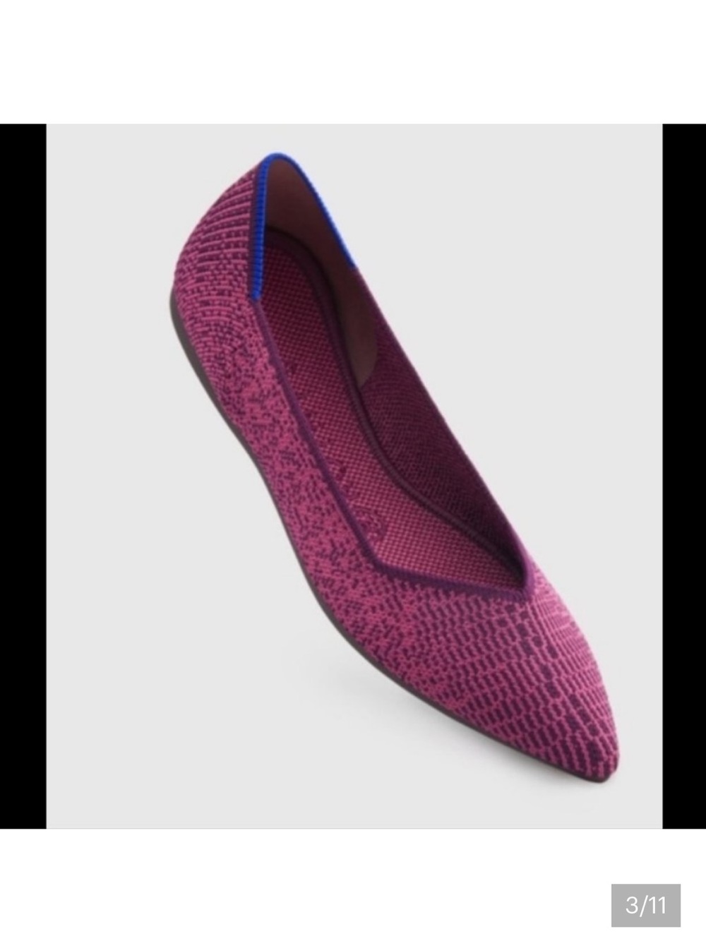Rothy’s Point flat in fig python, size 8.5